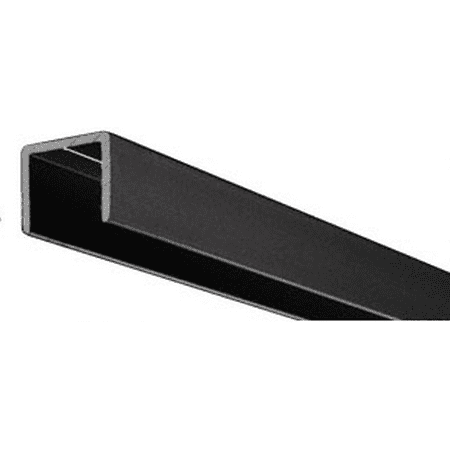 CRL D604BL Flat Black Aluminum 1/2 U-Channel 144 Stock Length