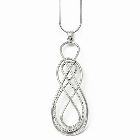 14k White Gold Polished and D/C Fancy Twisted Pendant