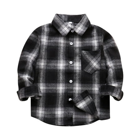 EHTMSAK Infant Baby Boy Cotton Plaid Shirts Toddler Child High Neck Long Sleeve Button Up Jackets Fall Winter Pockets Outerwear Black 90
EHTMSAK Infant Baby Boy Cotton Plaid Shirts Toddler Child High Neck Long Sleeve Button Up Jackets Fall Winter Pockets Outerwear Black 90
