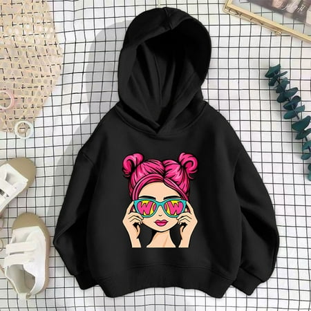Nrmvnmi Fashion Hoodie For Little Girls Cute Glasses Girl Print Crew Neck Long Sleeve Polyester Fiber Pullover Hoodie Casual Comfortable Thin Clothings For Spring And Autumn
Nrmvnmi Fashion Hoodie For Little Girls Cute Glasses Girl Print Crew Neck Long Sleeve Polyester Fiber Pullover Hoodie Casual Comfortable Thin Clothings For Spring And Autumn