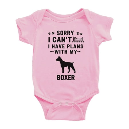 Sorry I Can t I Have Plans With My Boxer Love Pet Dog Cute Baby Jumpsuits (Pink 12-18 Months)
Sorry I Can t I Have Plans With My Boxer Love Pet Dog Cute Baby Jumpsuits (Pink 12-18 Months)