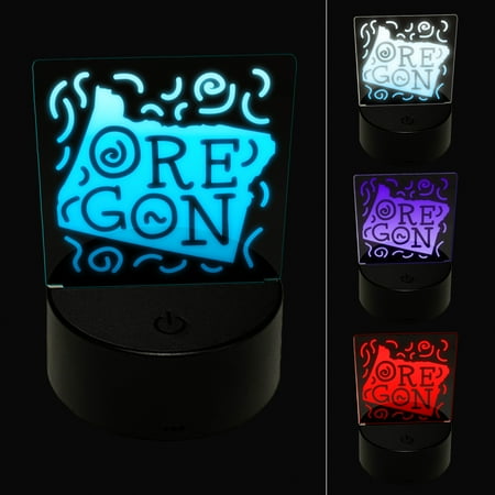 Oregon State with Text Swirls LED Night Light Sign 3D Illusion Desk Nightstand Lamp
Oregon State with Text Swirls LED Night Light Sign 3D Illusion Desk Nightstand Lamp