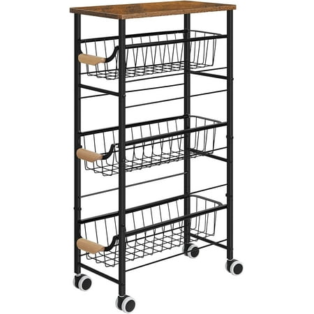 4 Tier Metal Slim Rolling Cart w/Pull-Out Drawers Corner Storage Shelf Organizer
4 Tier Metal Slim Rolling Cart w/Pull-Out Drawers Corner Storage Shelf Organizer