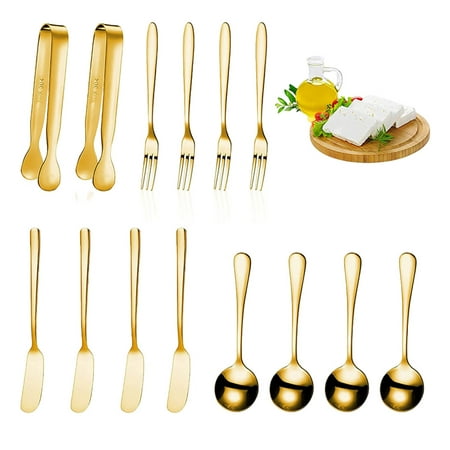 14Pcs Cheese Butter Spreader Knives Set | Stainless Steel Spoons Forks Kit | Practical Jam Knives Mini Serving Tongs Durable Spoons Forks for Birthday Wedding Party
14Pcs Cheese Butter Spreader Knives Set | Stainless Steel Spoons Forks Kit | Practical Jam Knives Mini Serving Tongs Durable Spoons Forks for Birthday Wedding Party
