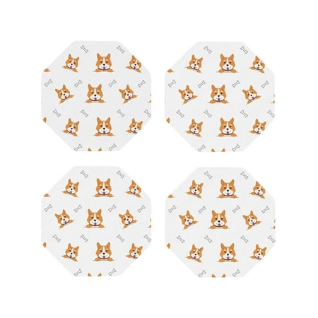 Leather Coasters Set of 4 - Funny Cute Corgi Dog Bones_A Lightweight Non-Slip Drink Coasters for Desk Anti-Scalding Desk Cup Coasters for Office Table Decor Octagon
Leather Coasters Set of 4 - Funny Cute Corgi Dog Bones_A Lightweight Non-Slip Drink Coasters for Desk Anti-Scalding Desk Cup Coasters for Office Table Decor Octagon