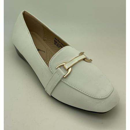 Solid Slipon with Matching Buckle Wedge Flat