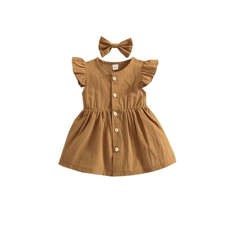 wybzd Toddler Baby Girl Cotton Linen Dress Matching Hairpin Kids Short Sleeve Button Down High Waist Dress Brown 3-4 Years
wybzd Toddler Baby Girl Cotton Linen Dress Matching Hairpin Kids Short Sleeve Button Down High Waist Dress Brown 3-4 Years
