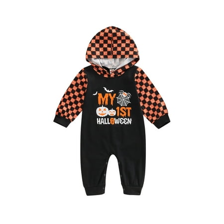 Amuver Baby Romper Halloween Checkerboard Cartoon Patterns Long Sleeve Hooded Jumpsuit for Boys Girls 0-24 Months
Amuver Baby Romper Halloween Checkerboard Cartoon Patterns Long Sleeve Hooded Jumpsuit for Boys Girls 0-24 Months
