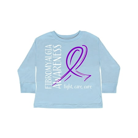 Inktastic Fibromyalgia Awareness Fight Care Cure with Purple Ribbon Gift Toddler Boy or Toddler Girl Long Sleeve T-Shirt