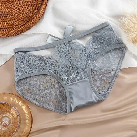 PEASKJP Thongs for Women High Waisted High Waisted Thongs for Women Seamless Underwear for Women No Show Panties for Laides Grey L