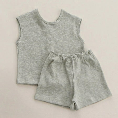 nsendm Newborn Infant Baby Girls Boys Summer Autumn Solid Cotton Sleeveless Short Pants Tshirt Shorts Set Baby Boy Gift Basket Childrenscostume Grey 12-18 Months
nsendm Newborn Infant Baby Girls Boys Summer Autumn Solid Cotton Sleeveless Short Pants Tshirt Shorts Set Baby Boy Gift Basket Childrenscostume Grey 12-18 Months