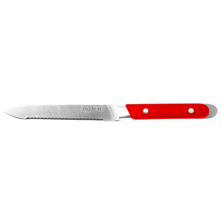 

Made In Cookware - 4.9 Utility Knife - Made in France - Full Tang and Fully Forged - Pomme Red Handle