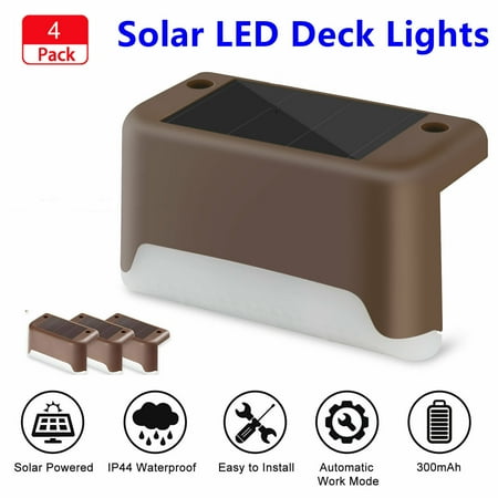 Solar Deck Lights 4 Pack LED Waterproof Solar Powered Outdoor Solar Lights for Step Stairs Fence Post Railing Yard Driveway
Solar Deck Lights 4 Pack LED Waterproof Solar Powered Outdoor Solar Lights for Step Stairs Fence Post Railing Yard Driveway