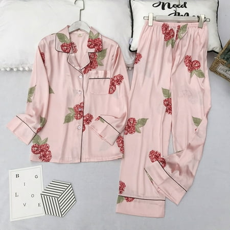 Long Sleeve Pajamas Autumn Ice Silk Long Sleeve Trousers Suit Printing Fashion Pyjamas Set
Long Sleeve Pajamas Autumn Ice Silk Long Sleeve Trousers Suit Printing Fashion Pyjamas Set
