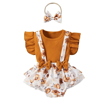 Sunisery Newborn Baby Girl Floral Summer Outfits Ribbed Ruffle Shirt Top Floral Suspender Shorts Skirt Headband Clothes
Sunisery Newborn Baby Girl Floral Summer Outfits Ribbed Ruffle Shirt Top Floral Suspender Shorts Skirt Headband Clothes