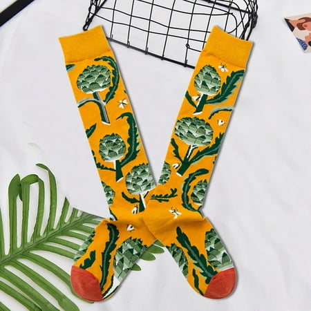 ASnd Women s Printed Long Socks Fashion Casual Creative Knee Socks Socks