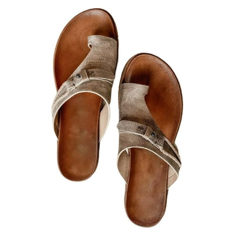 Yesbay 1 Pair Slip-on Open Toe Beach Sandals Faux Leather Retro Bohemian Clip-Toe Flat Slippers Walking Shoes
Yesbay 1 Pair Slip-on Open Toe Beach Sandals Faux Leather Retro Bohemian Clip-Toe Flat Slippers Walking Shoes