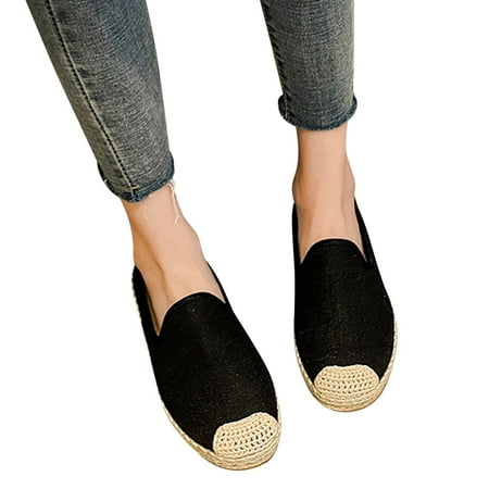 Cathalem Canvas Shoes Single Fashion Toe Casual Women Flat Comfortable Slip On Breathable Round Weave Shoes for Women Sandals Black 8
Cathalem Canvas Shoes Single Fashion Toe Casual Women Flat Comfortable Slip On Breathable Round Weave Shoes for Women Sandals Black 8