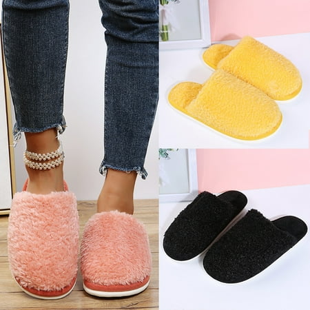 ruhuadgb 1 Pair Candy Color Anti-skid Plush Slippers Soft Outsole Women Slip-on Fluffy Flat House Slippers for Daily Life
ruhuadgb 1 Pair Candy Color Anti-skid Plush Slippers Soft Outsole Women Slip-on Fluffy Flat House Slippers for Daily Life