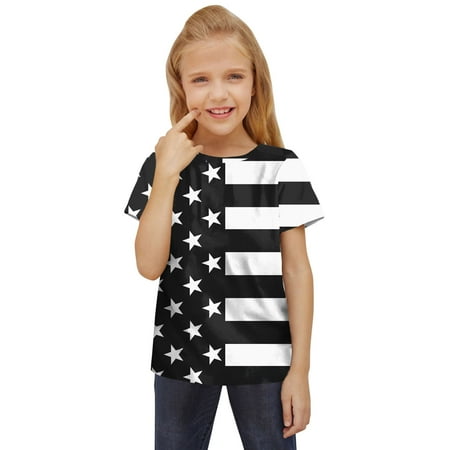 Girls T Shirts Kids Unisex Summer Daily Indoor Outdoor Flag Print Short Sleeve Independence Day Clothing Cute Tops for Girls Size 9-10T
Girls T Shirts Kids Unisex Summer Daily Indoor Outdoor Flag Print Short Sleeve Independence Day Clothing Cute Tops for Girls Size 9-10T