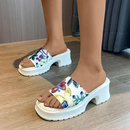 Hvyesh Platform Sandals for Women Dressy Summer Flower Printed Slippers Sponge Sole Thick Sole Mules Straight Line Sandals Size 9
Hvyesh Platform Sandals for Women Dressy Summer Flower Printed Slippers Sponge Sole Thick Sole Mules Straight Line Sandals Size 9