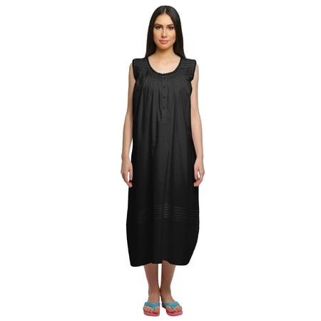 Moomaya Solid Womens Button Placket Knee Long Nightdress Cotton Night Gown
Moomaya Solid Womens Button Placket Knee Long Nightdress Cotton Night Gown
