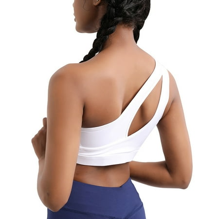 Wish One Shoulder Sports Bra Removable Padded Yoga Top Post-Surgery Wirefree Sexy Cute Medium Support-White(L) S3478
Wish One Shoulder Sports Bra Removable Padded Yoga Top Post-Surgery Wirefree Sexy Cute Medium Support-White(L) S3478