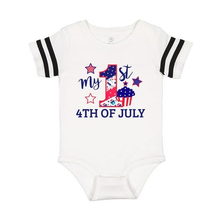 My 1st 4th of July with Stars and Cupcake Infant Creeper