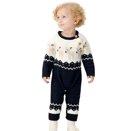 Baby Christmas Sweater Romper Newborn Boy Girl Knit Deer Long Sleeve Jumpsuit Pajamas One Piece
Baby Christmas Sweater Romper Newborn Boy Girl Knit Deer Long Sleeve Jumpsuit Pajamas One Piece