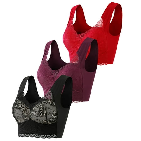 Sebulube Womens Bra 3 Pieces Lace Bra Plus Size Bra Women Underwear Bralette Crop Top Female Bra Large Top Female Push Up Brassiere Laced Bra
Sebulube Womens Bra 3 Pieces Lace Bra Plus Size Bra Women Underwear Bralette Crop Top Female Bra Large Top Female Push Up Brassiere Laced Bra