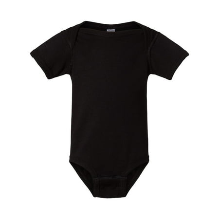 Rabbit Skins - Infant Fine Jersey Bodysuit - 4424 - Black - Size: NB