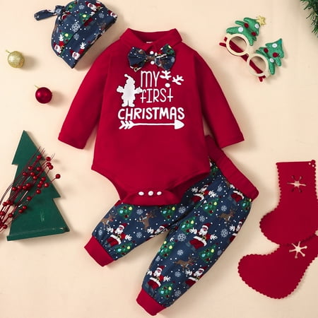 Unisex Baby Rompers Boy Clothes Boys Girls Winter Long Sleeve Christmas Santa Cartoon Prints Romper Pants Hat Outfits Size 12-18 Months Red
Unisex Baby Rompers Boy Clothes Boys Girls Winter Long Sleeve Christmas Santa Cartoon Prints Romper Pants Hat Outfits Size 12-18 Months Red