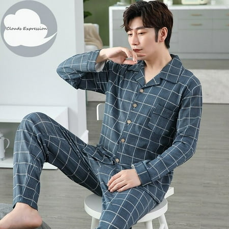 QWZNDZGR Spring Autumn Knitted Cotton Long Pajama Sets Plaid Sleepwear PJ Pyjamas Men s Sleep & Lounge Home Fashion
QWZNDZGR Spring Autumn Knitted Cotton Long Pajama Sets Plaid Sleepwear PJ Pyjamas Men s Sleep & Lounge Home Fashion