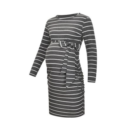 VEKDONE Valentine s Day Deals For Days Pregnant Women Clothes Long Sleeve Round Neck Stripe Maternity Dress With Belt
VEKDONE Valentine s Day Deals For Days Pregnant Women Clothes Long Sleeve Round Neck Stripe Maternity Dress With Belt