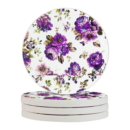 Circular Drink Coasters Set Purple Flowers Floral Vintage Background Pattern Beautiful Home Decor Diatomite Heat-Resistant Diatomite Protect Table Countertop
Circular Drink Coasters Set Purple Flowers Floral Vintage Background Pattern Beautiful Home Decor Diatomite Heat-Resistant Diatomite Protect Table Countertop