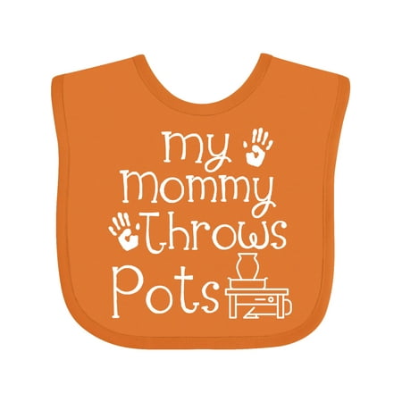 Inktastic Pottery Mom Funny Mommy Throws Pots Gift Baby Boy or Baby Girl Bib