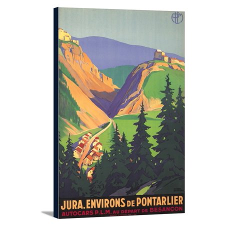 Jura Environs de Pontarlier Vintage Poster (artist: Broders, Roger) France c. 1930 (11.5x18 Gallery Wrapped Stretched Canvas)