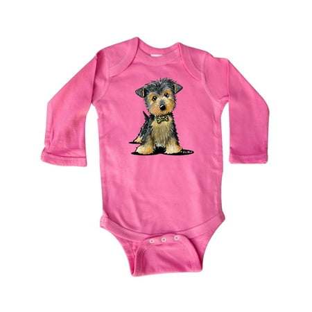 Inktastic Little Gent Yorkie Gift Baby Boy or Baby Girl Long Sleeve Bodysuit