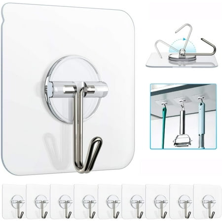 Egebert Adhesive Hooks Reusable Utility Hooks Heavy Duty 13LB Wall Hooks Transparent Seamless Hooks Waterproof and Oil Proof for Kitchen Bathroom Ceiling Office Window 10 Pack
Egebert Adhesive Hooks Reusable Utility Hooks Heavy Duty 13LB Wall Hooks Transparent Seamless Hooks Waterproof and Oil Proof for Kitchen Bathroom Ceiling Office Window 10 Pack