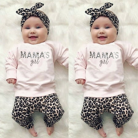 Thaisu Newborn Baby Girls Clothes Top T-Shirt Leopard Pants Bow Headband Outfit Set
Thaisu Newborn Baby Girls Clothes Top T-Shirt Leopard Pants Bow Headband Outfit Set