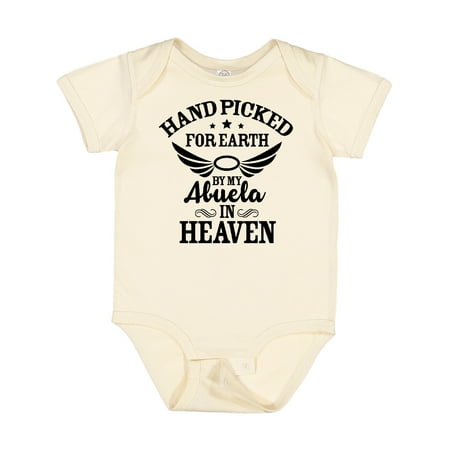 Inktastic Handpicked for Earth by My Abuela in Heaven with Angel Wings Gift Baby Boy or Baby Girl Bodysuit
Inktastic Handpicked for Earth by My Abuela in Heaven with Angel Wings Gift Baby Boy or Baby Girl Bodysuit