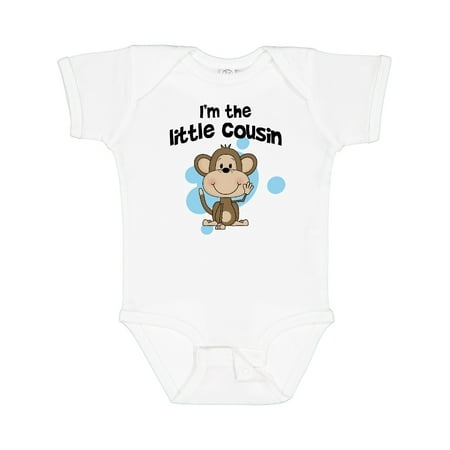 Inktastic I m the Little Cousin-monkey-blu Gift Baby Boy Bodysuit