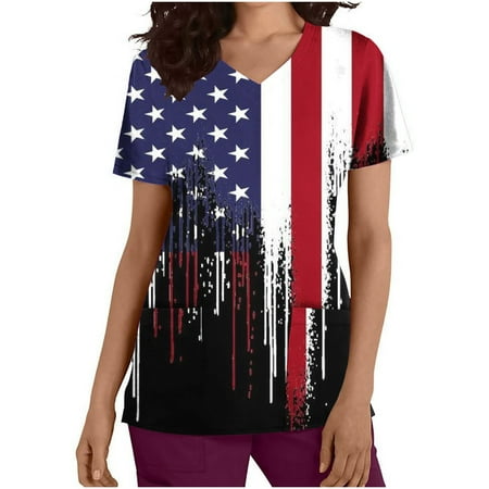 LWZWM Tunic Tops for Women Loose Fit Dressy Independence Day Tee V-Neck Short Sleeve Scrub Top USA Flag Black XXL
LWZWM Tunic Tops for Women Loose Fit Dressy Independence Day Tee V-Neck Short Sleeve Scrub Top USA Flag Black XXL