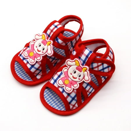 Wesracia Baby Shoes Newborn Baby Girls Lamb Prewalker Soft Sole Sandals Single Shoes