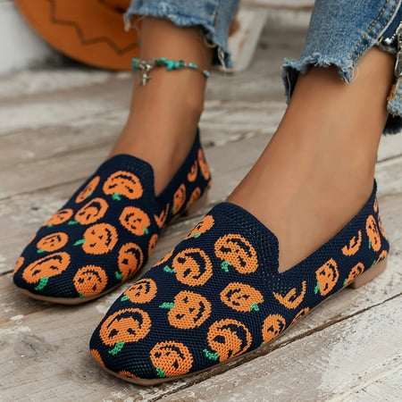 ELF Women s Flat Loafers Cute Pumpkin Print Comfortable Breathable Lightweight Slip on Sneakers Fashion Walking Shoes
ELF Women s Flat Loafers Cute Pumpkin Print Comfortable Breathable Lightweight Slip on Sneakers Fashion Walking Shoes