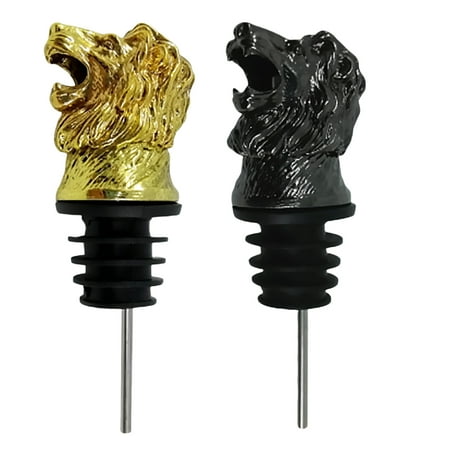 FRCOLOR 2pcs Creative Lion Head Shaped Wine Pourer Stoppers Wine Bottle Caps Beverage Bottle Stopper for Home Party (Golden + Black)
FRCOLOR 2pcs Creative Lion Head Shaped Wine Pourer Stoppers Wine Bottle Caps Beverage Bottle Stopper for Home Party (Golden + Black)