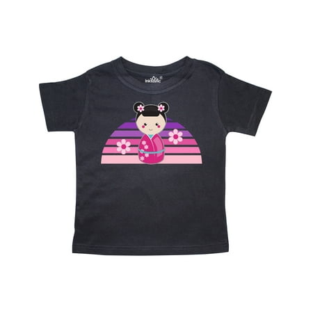 Inktastic Japan Kokeshi Doll Retro Sunset Gift Toddler Toddler Girl T-Shirt
