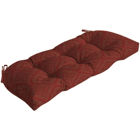 Better Homes and Gardens Outdoor Patio Wicker Settee Cushion, Red Medallion Woven