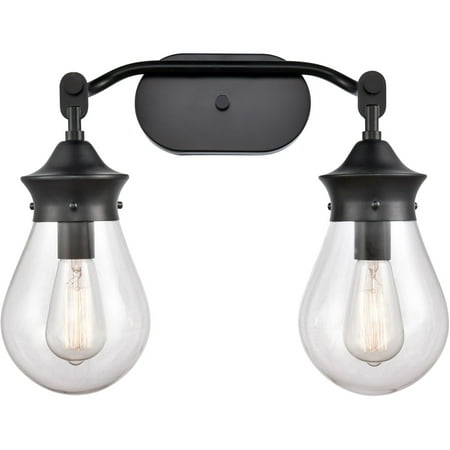 Matte Black Tone Bathroom Vanity 18 Wide Steel/Glass Medium Base LED 2 Light Fixture
Matte Black Tone Bathroom Vanity 18 Wide Steel/Glass Medium Base LED 2 Light Fixture