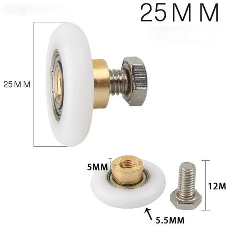4pcs Shower Room Pulley Bathroom Sliding Glass Door Wheels Nylon Copper Roller